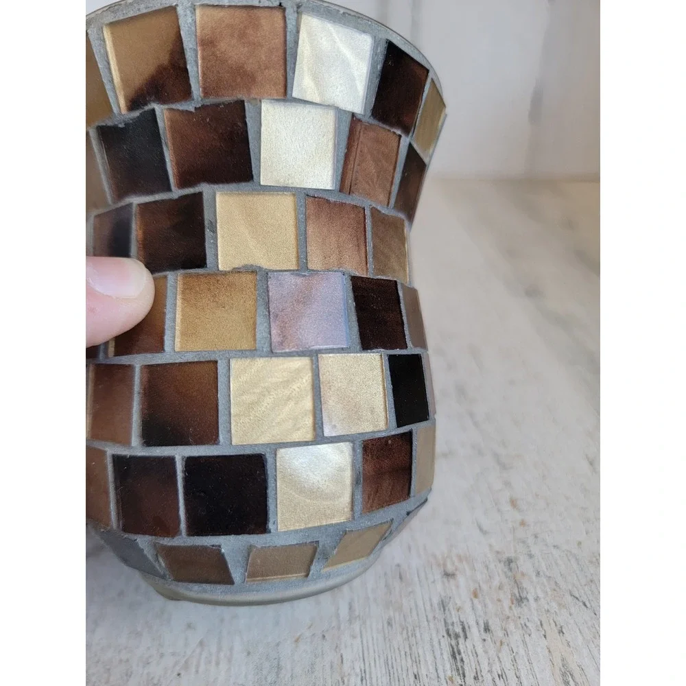 Stained glass brown elite holder vintage Unique Home decor Xmas